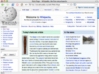 Página principal da Wikipedia em 2006